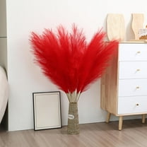 10PCS Faux Pampas Grass Artificial Pampas Grass 18 Inch Boho Home Decor, Velvety Fluffy Stems for Vase Fillers Wedding Centerpieces, No Shedding Hypoallergenic Fake Flowers for Modern Interior Design