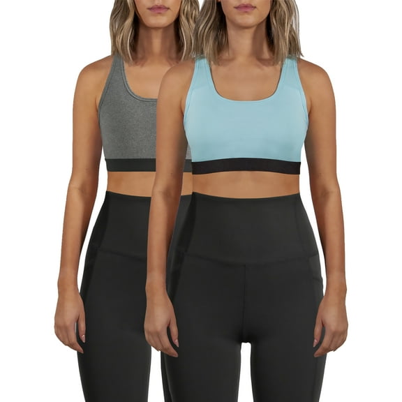 Avia Medium Support Racerback Sports Bra, 2 Pack