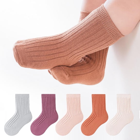 Bxsruta Kids' Mid-Length Sports Socks with Sweat Absorbing and Odor Proof, Soft and Easy to Clean for Daily Wear, Size for 1-5 Years