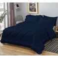 thumbnail image 2 of DNG Creations 1 Piece Ruffle Diamond Comforter All Season 550 GSM Twin/Twin XL Size - 800 Threads Count, 100% Egyptian Cotton Solid Navy Blue Colour, 2 of 5