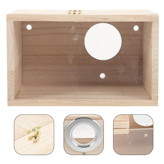 IBASETOY Bird Nest Breeding Box Natural Wood Design for Bird Owners 1Pack