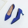 thumbnail image 6 of qkdmdw Blue Women'S Knitted Pointed Toe High Heels Mesh Shoes All Seasons Casual Wear Straight Grain Design For Indoor Outdoor, 6 of 9