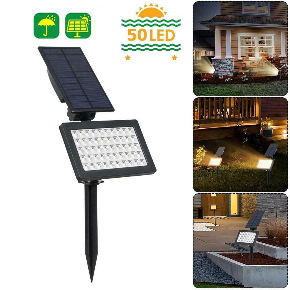 2 Pack Solar Power 50 LED Spotlight Landscape Outdoor Garden Pathway Spot Light