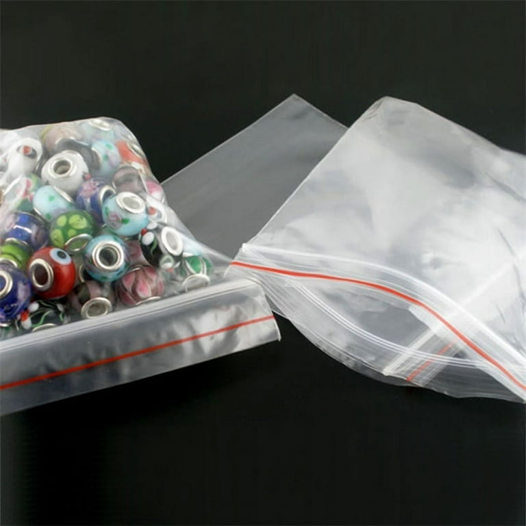 100 Zip lock Bags Reclosable Clear Poly Bag Plastic Baggies Small