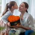 thumbnail image 6 of GLAMOUR BOUTIQUE 16-Piece Forever Flowers Heart Shape Box - Preserved Roses, Immortal Roses That Last A Year - Eternal Rose Preserved Flowers for Delivery Prime Mothers Day & Valentines Day - Orange, 6 of 9