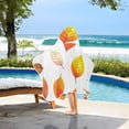 thumbnail image 3 of Yayeee Kids Hooded Towels Toddler Soft Absorbent Beach Bathing Wrap 50" x 23.5", Orange Leaves, 3 of 5