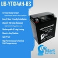 thumbnail image 2 of 2-Pack UB-YTX14AH-BS Battery Replacement for 1993 Kawasaki KLF220-A Bayou (CN) 220 CC ATV - Factory Activated, Maintenance Free, Motorcycle Battery - 12V, 12AH, UpStart Battery Brand, 2 of 8