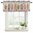 thumbnail image 2 of 2 Pack Valances for Windows, Spring Gnomes Window Valances for Living Room/Bedroom/Bathroom, Vintage Botanical Blossom Rose Leaves Light Filtering Kitchen Curtain Valance 60"W x18" L, 2 of 9