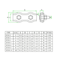 thumbnail image 2 of Clips dúplex M4 Bridas para cables Clips de línea dúplex de acero inoxidable 304 para tendederos de cuerda de alambre para colgar velas solares Patio fijo 8 piezas ER, 2 of 5