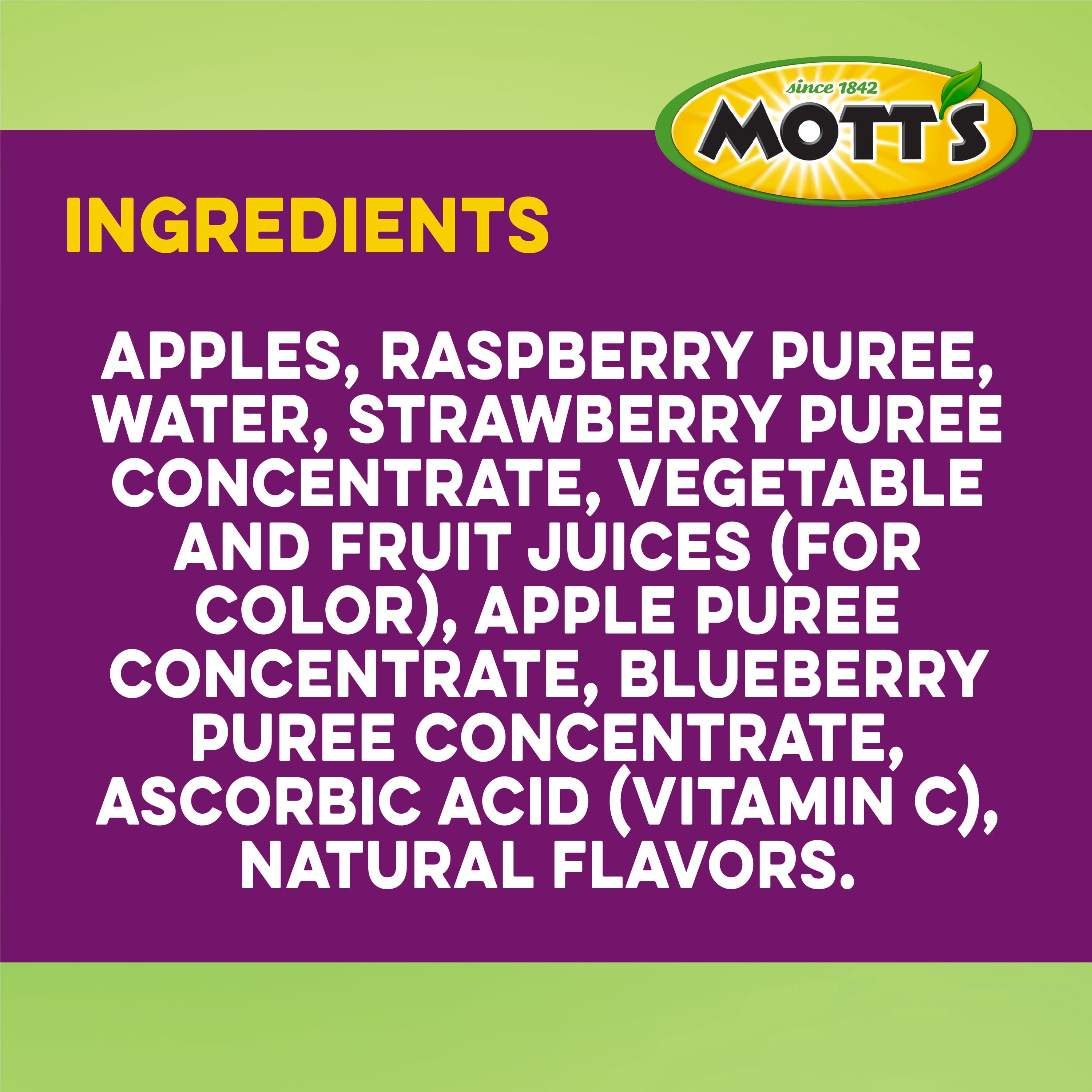 Mott's Healthy Harvest Applesauce, Country Berry, 3.9 Oz, 6 Count