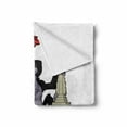 thumbnail image 2 of Animal Soft Flannel Fleece Blanket, Cartoon Theme Big Monkey on Skyscraper and Planes on White Background Print, Cozy Plush for Indoor and Outdoor Use, 50" x 70", Beige Black and Red, by Ambesonne, 2 of 6
