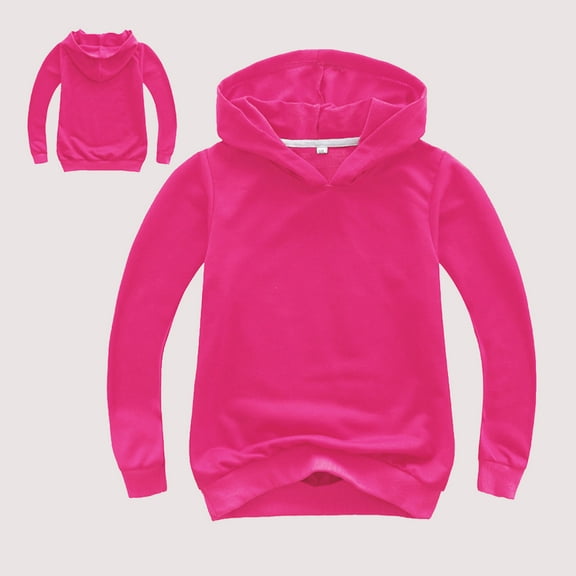 Kids Girls Hoodie Pink Hooded Casual Long Sleeve Classic Hoodie Winter Clothes 5-6 Years Toddler Girl Clothes