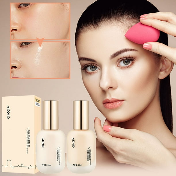onlyliua para Interior/Exterior Base Maquillaje Líquida para Antes Del Maquillaje, Ligera y Fina, Corrector, Uniformidad Uniforme y Brillante, Natural, Polvos No Pegajosos 30 Ml