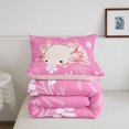thumbnail image 5 of Manfei Colorful Axolotl Full Size Comforter Sets,Magical Salamander Bedding Comforter Set,Pink Reversible,3 Pieces,1 Comforter and 2 Pillowcases, 5 of 7