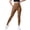 Brown, variant on Women's Solid Color High Waist Tummy Control Yoga Leggings Seamless Butt Lifting Pants for Gym Pilates(Green,L)