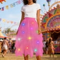 thumbnail image 3 of Tulle Skirts for Women with Light High Waisted Irregular Mesh Layered Flowy A Line Midi Skirt Elegant Tutu Skirts, 3 of 5