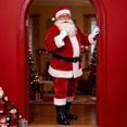 thumbnail image 2 of KICILVS Santa Claus Costume for Men Christmas Cosplay Set for Holiday Party Wear(Top, Pants, Belt, Hat, Foot Covers, Gloves, Beard), 2 of 9