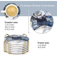 thumbnail image 4 of Juego de 6 Portavasos para Mesa Absorbentes, Posavasos de Marmol Antideslizantes de Cerámica para Bebidas, con Soporte de Metal, Coasters para Varios Tipos de Vasos y Copas, 4 of 4