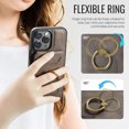 thumbnail image 5 of for iPhone 13 Wallet Case with Removable Card Holder, 360° Rotation Ring Kickstand RFID Blocking PU Leather Magnetic Clasp Shockproof Rugged Phone Case Cover for Women Men,Coffee, 5 of 10