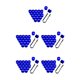thumbnail image 1 of Sidaley Paquete de 20 tapas de tuercas de rueda de coche tapa de tornillo de buje 17-21mm llantas plateadas azul 17mm Type4 NO4, 1 of 6