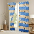 thumbnail image 3 of Lake Paddle Curtains, Rustic Farmhouse Barn Curtains & Drapes Teens Adult,Lake House 30%-50% Blackout Curtains 42"Wx63"L Retro Wooden Stripes Texture Window Treatments Gifts For Lake House, Blue, 3 of 5