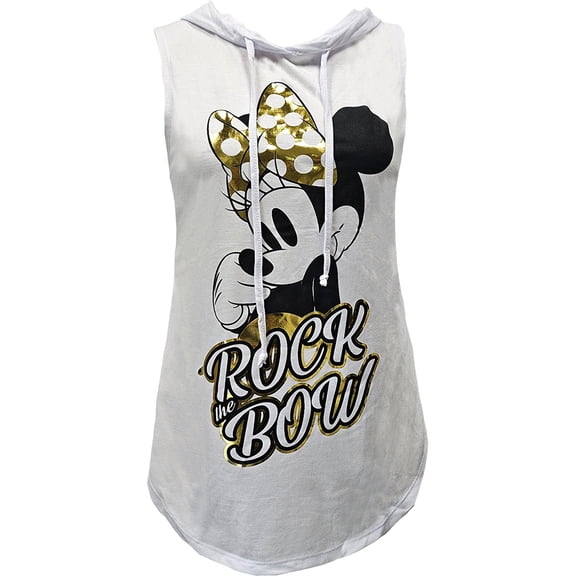 Disney Minnie Rock the Bow Junior Hooded Tank, S-XL (Women's)