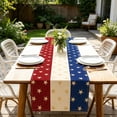 thumbnail image 4 of Linen Independence Day Tablecloth Waterproof Stain Resistant Table Cover, Patriotic Party Tablecloth for BBQ Picnic Dining Table Kitchen Home Holiday Celebration Decor, 4 of 6