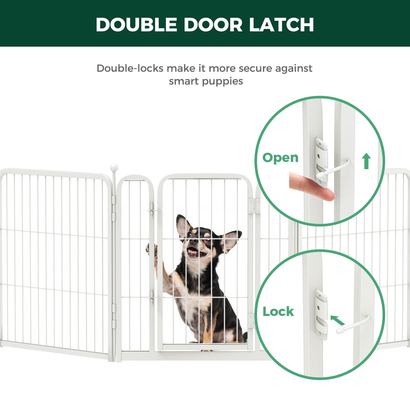 FXW Aster Dog Playpen Designed for Courtyard, RV Camping, 24" 16 Panels for Small Dogs, White