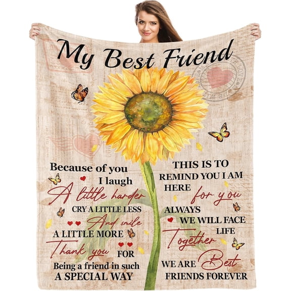 LHSHID Best Friend Blankets for Women Birthday Gifts for Best Friend Woman Friendship Gifts for Women Friends Unique Soul Sister Gifts for Women Best Friend Bestie Blanket 30x40in