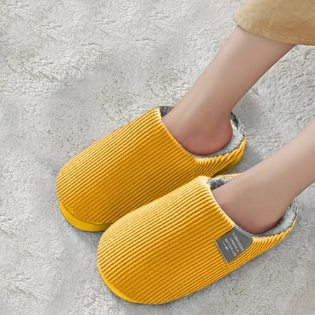 

Ediodpoh Womens Slippers for Womens Men Warm Shoes Soft Plush House Slippers Flip Flop Slippers for Women Yellow 8 (36-37)