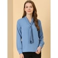 thumbnail image 2 of INSPIRE CHIC Chemise Élégante pour Femme de Travail/bureau à Manches Longues Plissée à Col Noué, 2 of 6