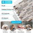 thumbnail image 5 of 10Pcs Peel and Stick Backsplash Thicker Design,12''x12'' Self-Adhesive Wall Tiles for Kitchen,Bathroom in Sandstone, 5 of 9