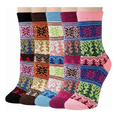 thumbnail image 1 of Calcetines Mujer Termicos Lana Suaves Estampados 5 Pares colores, 1 of 5