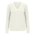 thumbnail image 4 of TRUBKH Women's Sweaters Long Sleeve Shirts V Neck Tops Flowy Top Business Casual Outfits for Women Lightweight Sweaters for Women Breathable Tops Loose Fit Relaxed Fit Outfits for Women White 2XL, 4 of 5