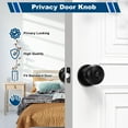 thumbnail image 6 of 6 Pack Door Knobs, Matte Black Privacy Door Knob with Lock, Keyless Door Handle with Lock for Bedrooms/Bathrooms, 6 of 8