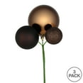 thumbnail image 2 of Vickerman 18" Chocolate Ball Ornament Christmas Pick, Set of 3, 2 of 2