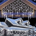 thumbnail image 2 of Cortina de luces LED para decoración navideña 2024, luces de hadas, Año Nuevo 2024, guirnaldas de cortina de carámbanos LED, caída de 0,4/0,5/0,6 m, para bodas, 2 of 5