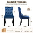 thumbnail image 3 of PAPROOS Upholstered Dining Chairs Set of 2, Velvet Dining Chairs with Button-Tufted Back, Back Ring and Nailhead Trim, Modern Farmhouse Kitchen Chairs with Solid Wood Legs, Blue, 3 of 11