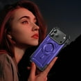thumbnail image 7 of Designed for iPhone 17 Pro Max Armor Case with Camera Cover Stand, Shockproof Protection, Support Magnetic Wireless Charger Rugged Cover for iPhone 17 Pro Max, Support Car Magnetic Holder - Purple, 7 of 7