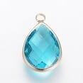 thumbnail image 2 of 100pc Glass Pendants with Brass Findings Faceted Drop Light Gold Mixed Color 18x10.5x4.5mm Hole: 1.8~2.3mm, 2 of 2