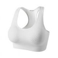 thumbnail image 3 of SwiftWear Women Racerback Sports Bras Solid Color Wireless Yoga Underwear Medium Impact Workout Sports Bra, White L, 3 of 3
