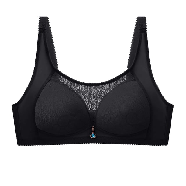 Womans Fashion Bowknot Printing Comfortable Hollow Out Bra Underwear No Rims