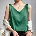 thumbnail image 4 of HNMKIU Tank Tops Women V Neck Sleeveless Satin Tank Top, 4 of 4
