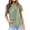 thumbnail image 1 of TSADFHJI Chandails en Molleton Femmes Hiver Mode Décontractée Impression Mots Col Rond Manches Courtes Tee Tops Tunique Blouse m Vert Menthe, 1 of 5