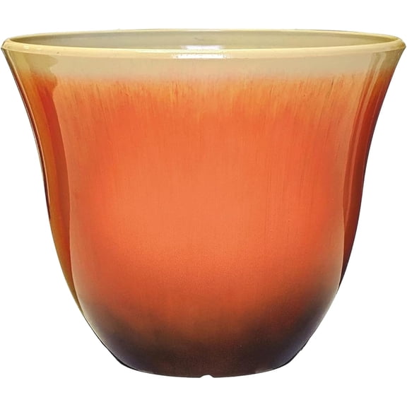 Classic Home and Garden Honeysuckle Resin Flower Pot Planter, Tequila Sunrise, 15"