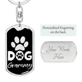thumbnail image 3 of Dog Grammy Paw Stainless Steel or 18k Gold Premium Swivel Dog Tag Keychain, 3 of 16