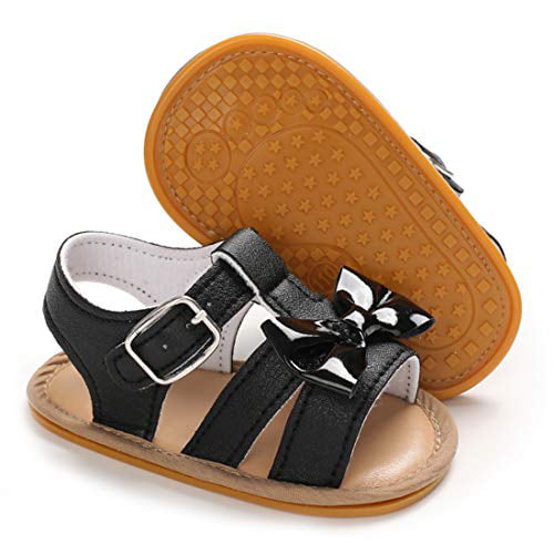 Sawimlgy Baby Girls Boys Sandals Infant Summer Shoes Casual PU Leather Soft Rubber Sole Bowknot Toddler Newborn First walker Crib Beach Sandals Shoes