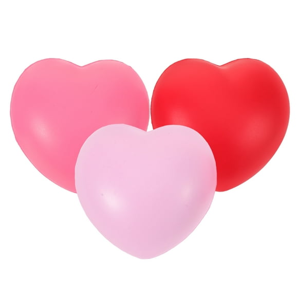 Pelota de ejercicio de la mano, Bola de estrés para apretar en forma de corazón, Bola de masaje para dedos, agarre de mano, 3 uds.