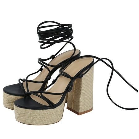 

YUHAOTIN High Heels for Women Sexy Stripper Fish Mouth Thick Heel Super High Heel Sandals Platform Thick Sole Hate Fashion High Heels for Women High Heels Shoes for Women