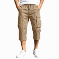 thumbnail image 6 of Zimjoy Men's Cargo Shorts Relaxed Fit Elastic Waist Stretch Lightweight Below The Knee Bermuda Casual Outdoor Hiking Shorts with 4 Pockets Khaki 4XL, 6 of 7